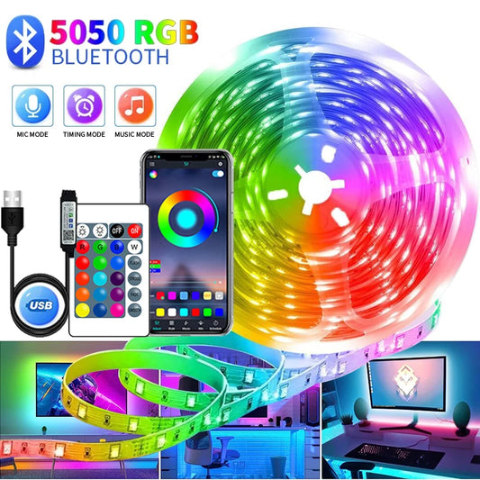 RGB Led Strip Lights - Bluetooth Controlled & Flexible | Perfect for Room Decoration | USB Powered